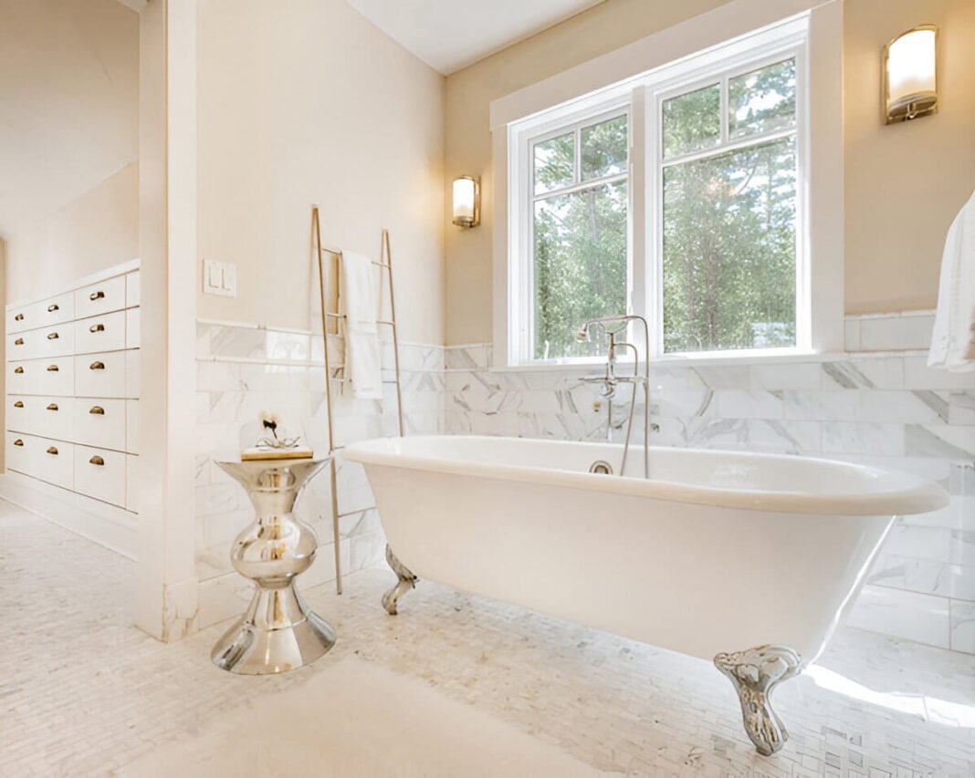 White Modern Farmhouse Bathroom