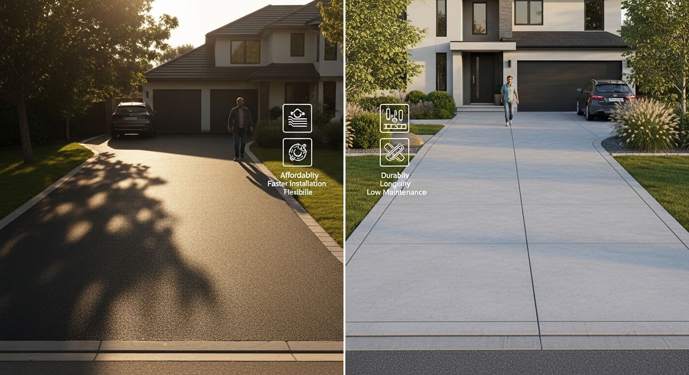 Asphalt vs Concrete Driveway